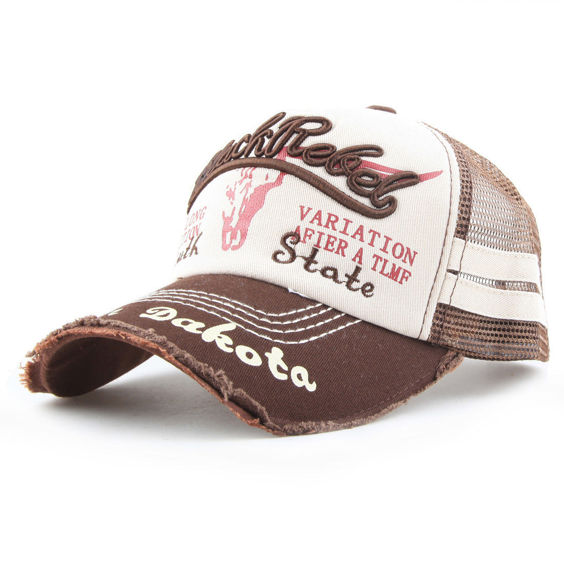 Women's Summer Washed Bull Head Embroidered Baseball Cap