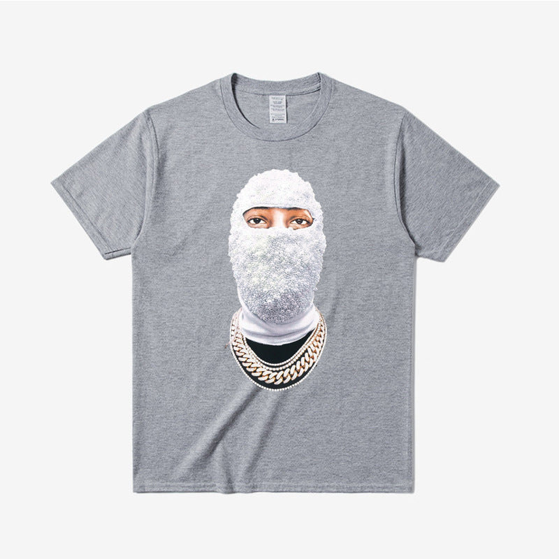 Masked Man Avatar Couple Loose Casual Short Sleeve T-shirt