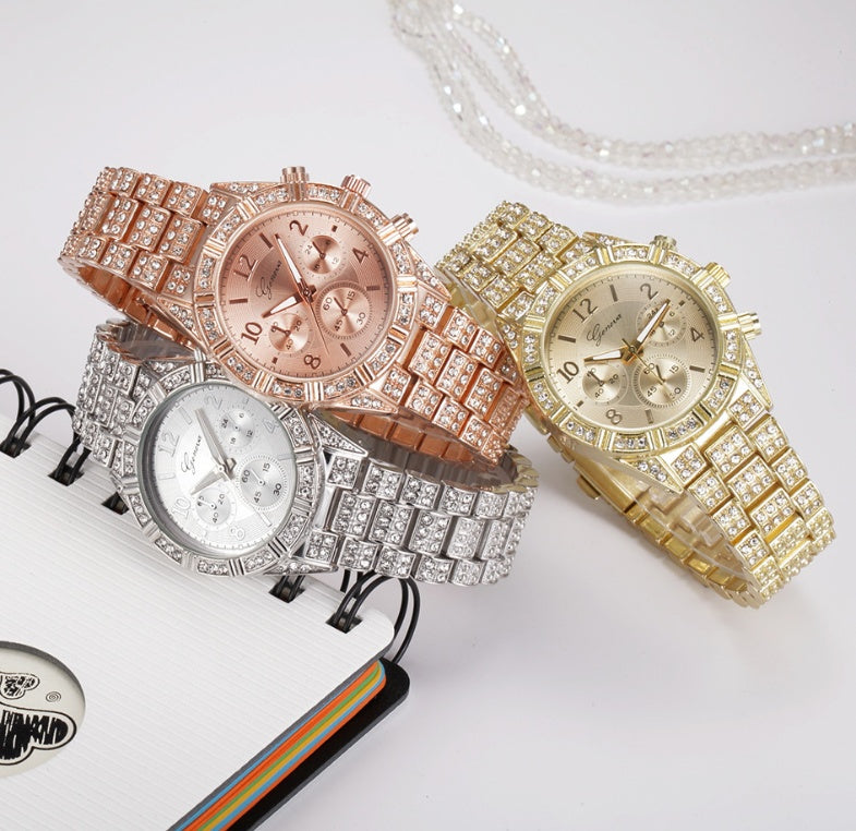 Reloj de pulsera de cristal de cuarzo para mujer reloj de pulsera de moda de acero inoxidable Geneva de lujo reloj para hombre 2021 montre para mujer relojes deportivos
