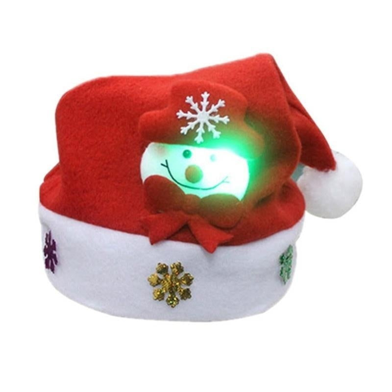 Christmas Decorations Non-woven Cartoon Applique Luminous Hat