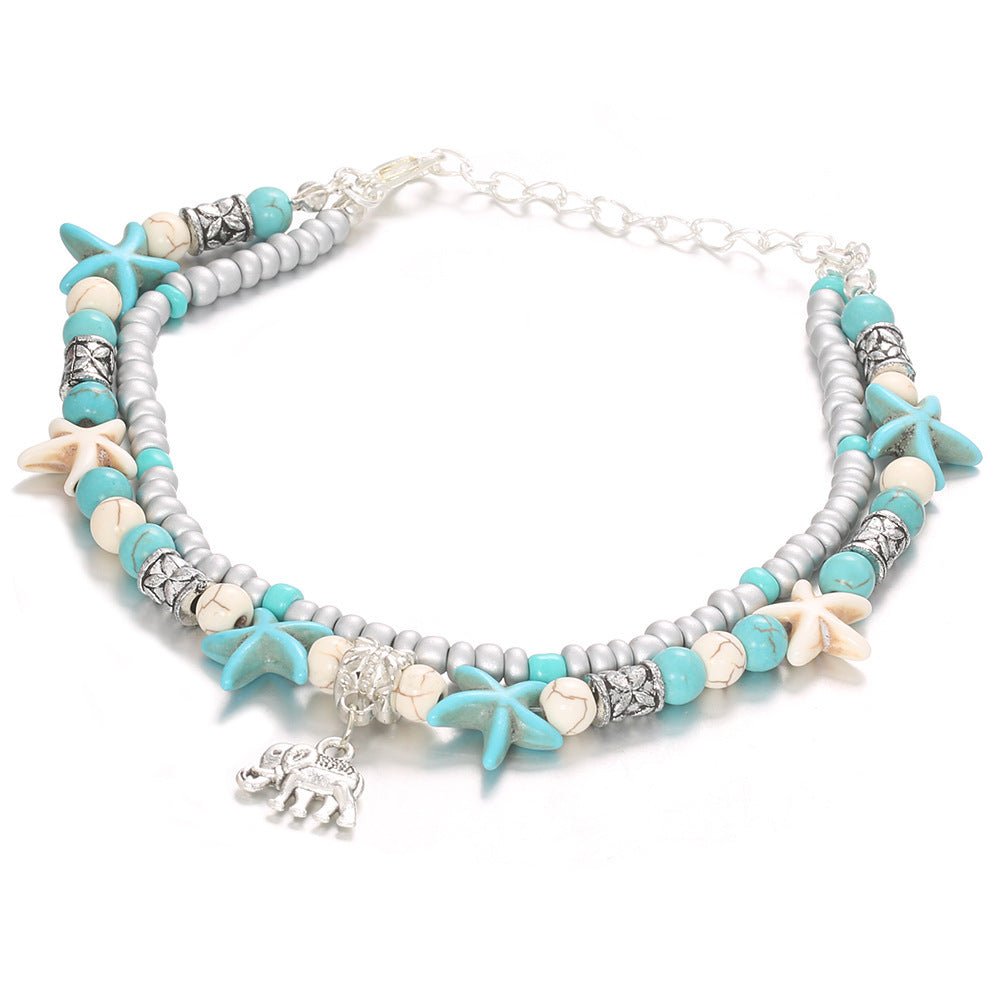 Double Sea Star Rice Bead Jewelry Yoga Beach Jewelry