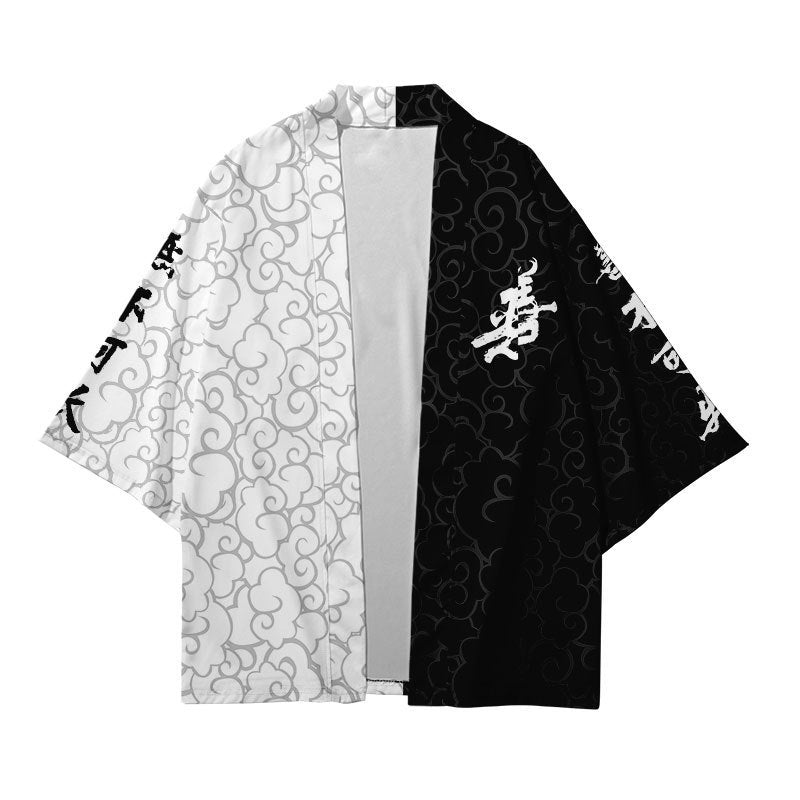 Kimono Man Japanese Clothes Yukata Male Samurai Costume Haori Obi Beach