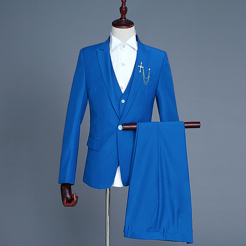 Three-piece Suit Of Men's Groom And Best Man Dress Vest