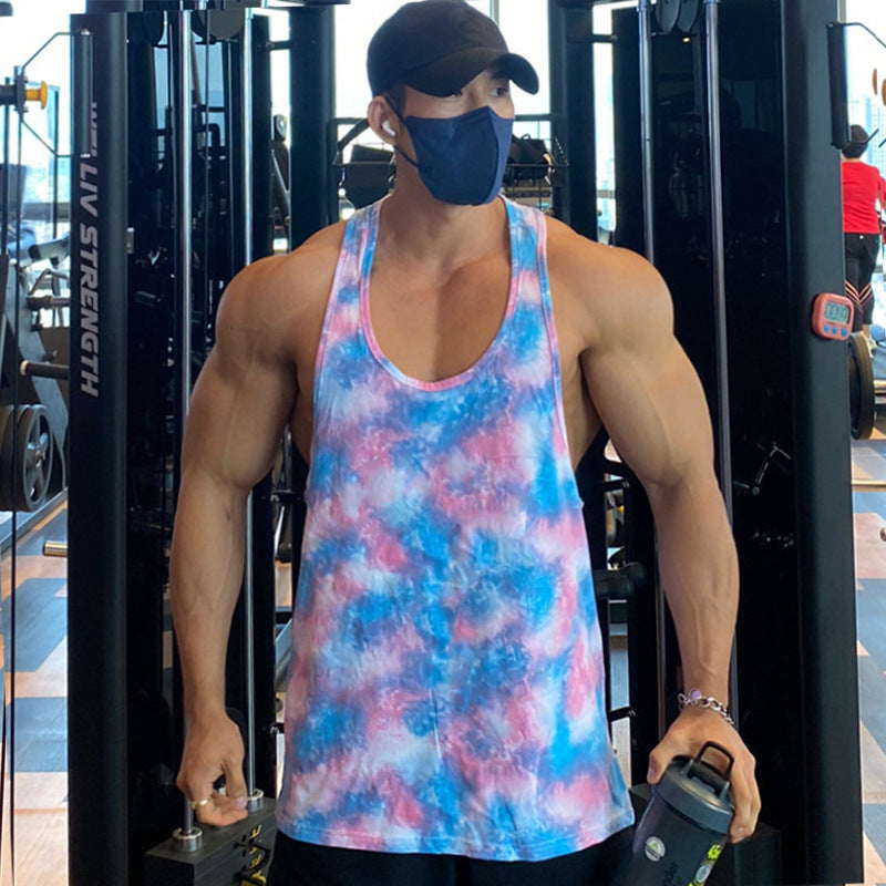 Camouflage Fitness Sports Vest Mesh Quick-drying I-shaped Sleeveless T-shirt