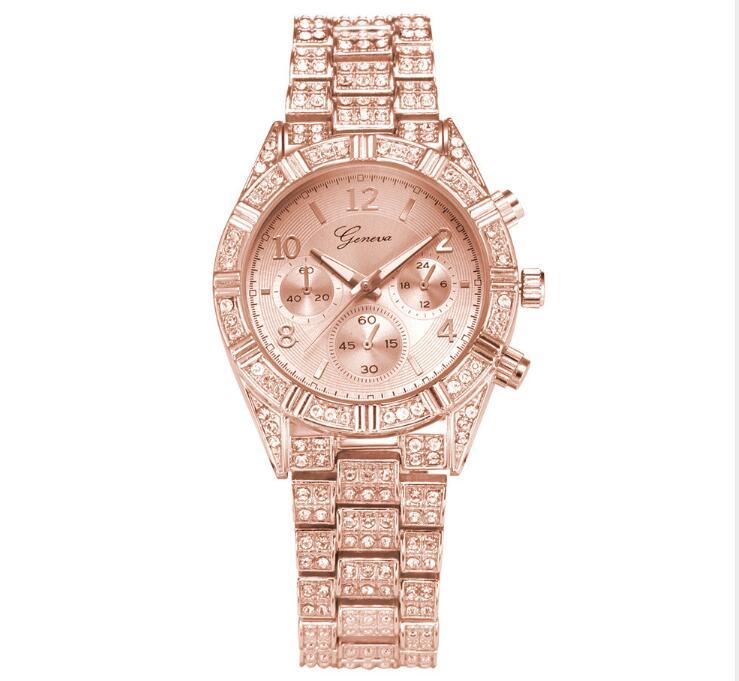 Reloj de pulsera de cristal de cuarzo para mujer reloj de pulsera de moda de acero inoxidable Geneva de lujo reloj para hombre 2021 montre para mujer relojes deportivos