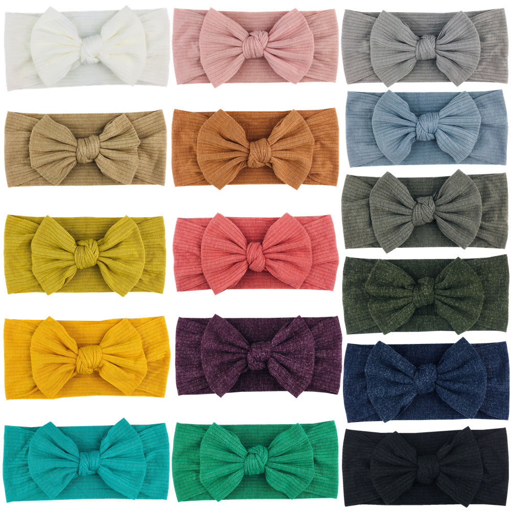 16-color Elastic Thread Single Layer Children Wide-edge Bow Baby Hair Band