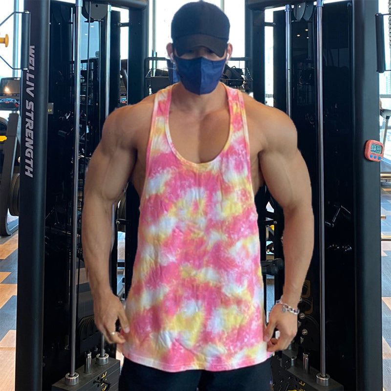 Camouflage Fitness Sports Vest Mesh Quick-drying I-shaped Sleeveless T-shirt