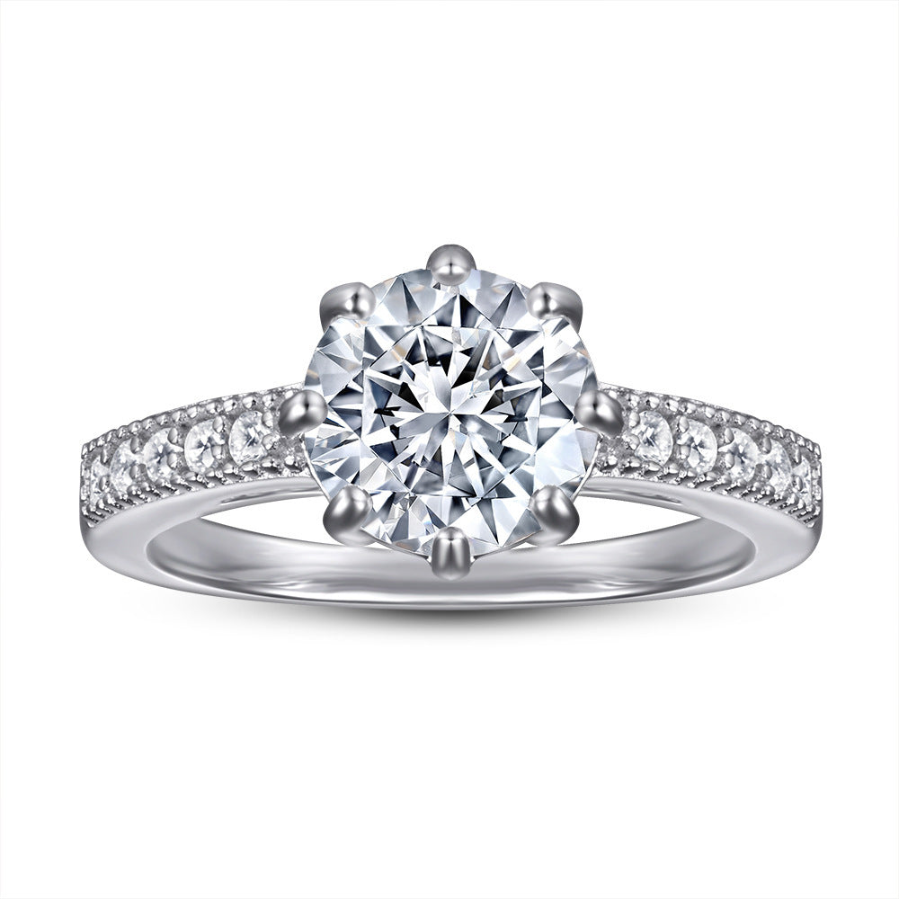 925 Sterling Silver Ring Simulation Diamond Ring Wedding