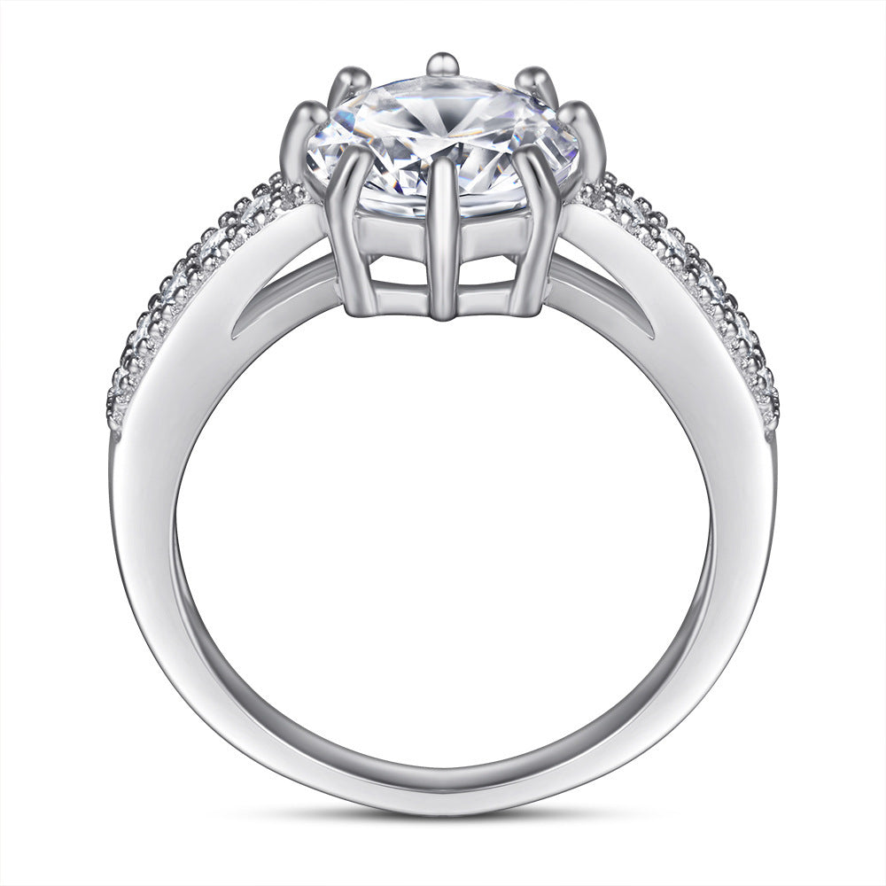 925 Sterling Silver Ring Simulation Diamond Ring Wedding