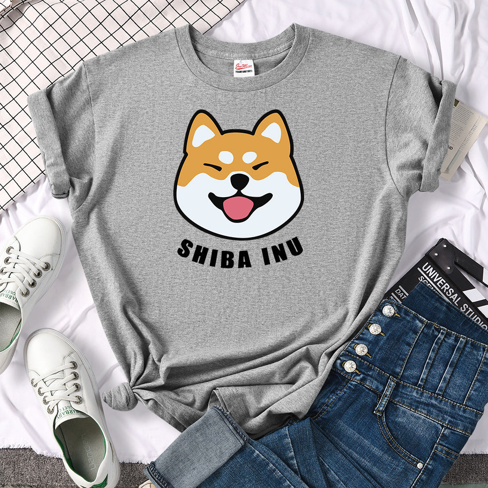 Shiba Inu Dog Printed Short Sleeve T-shirt For Man