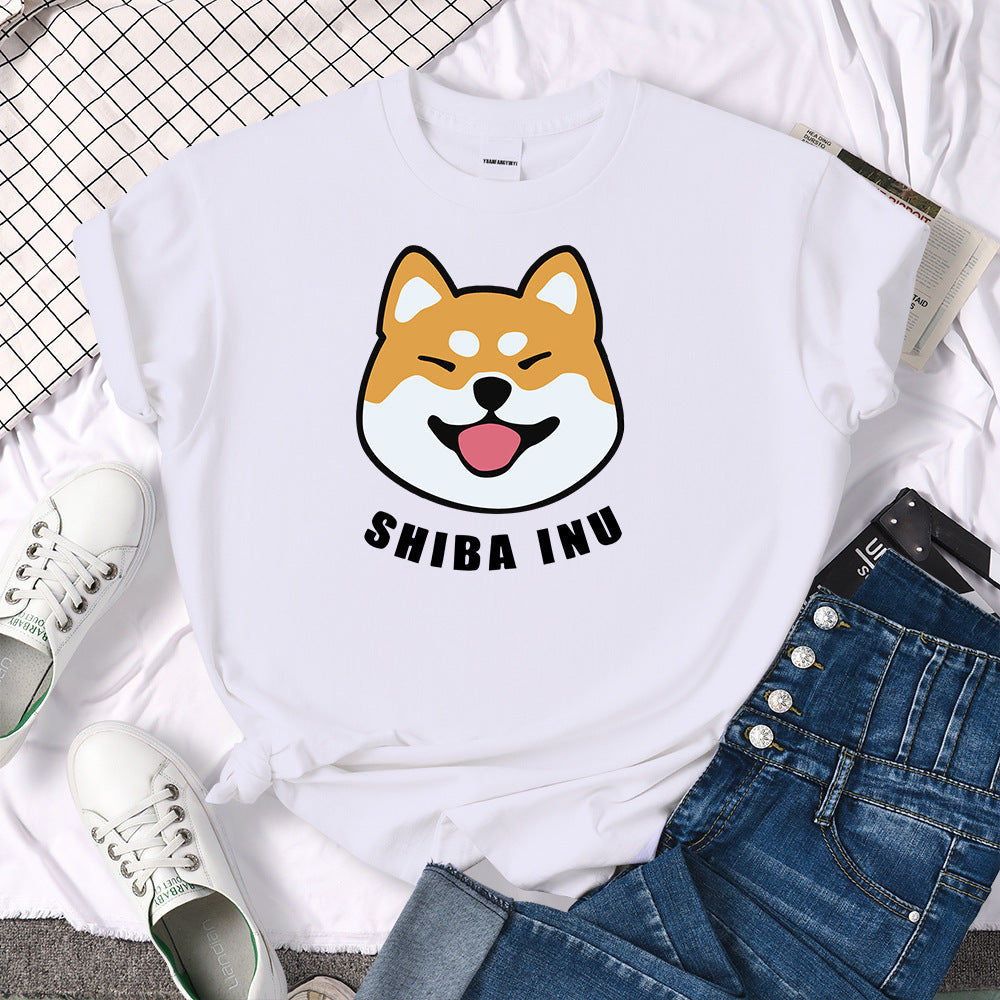 Shiba Inu Dog Printed Short Sleeve T-shirt For Man