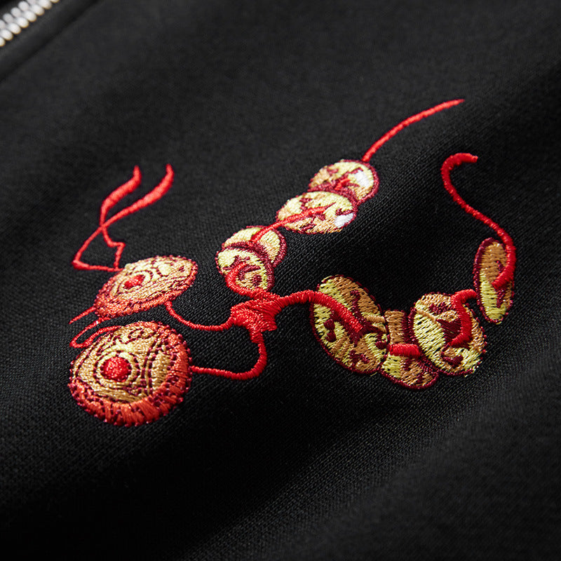 Machine Embroidery Women's Sweater Men's Loose