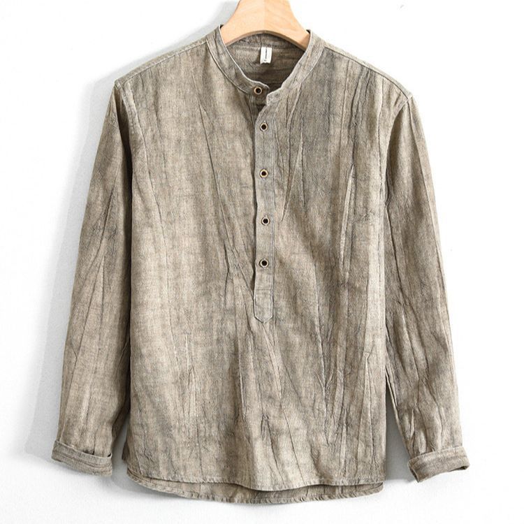 Men's Cotton And Linen Loose And Simple Japanese Style Shirt