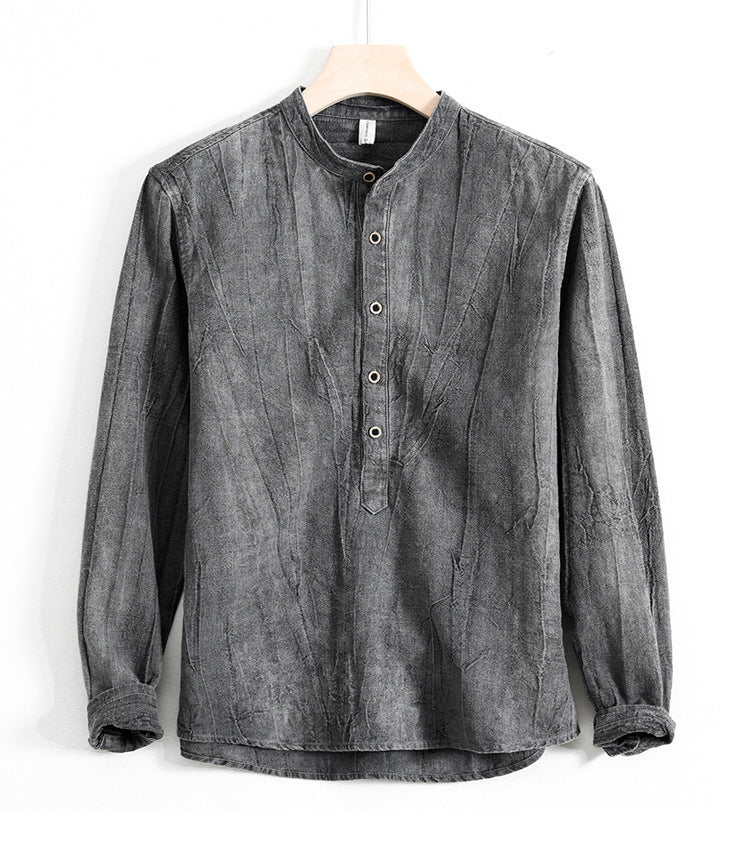 Men's Cotton And Linen Loose And Simple Japanese Style Shirt
