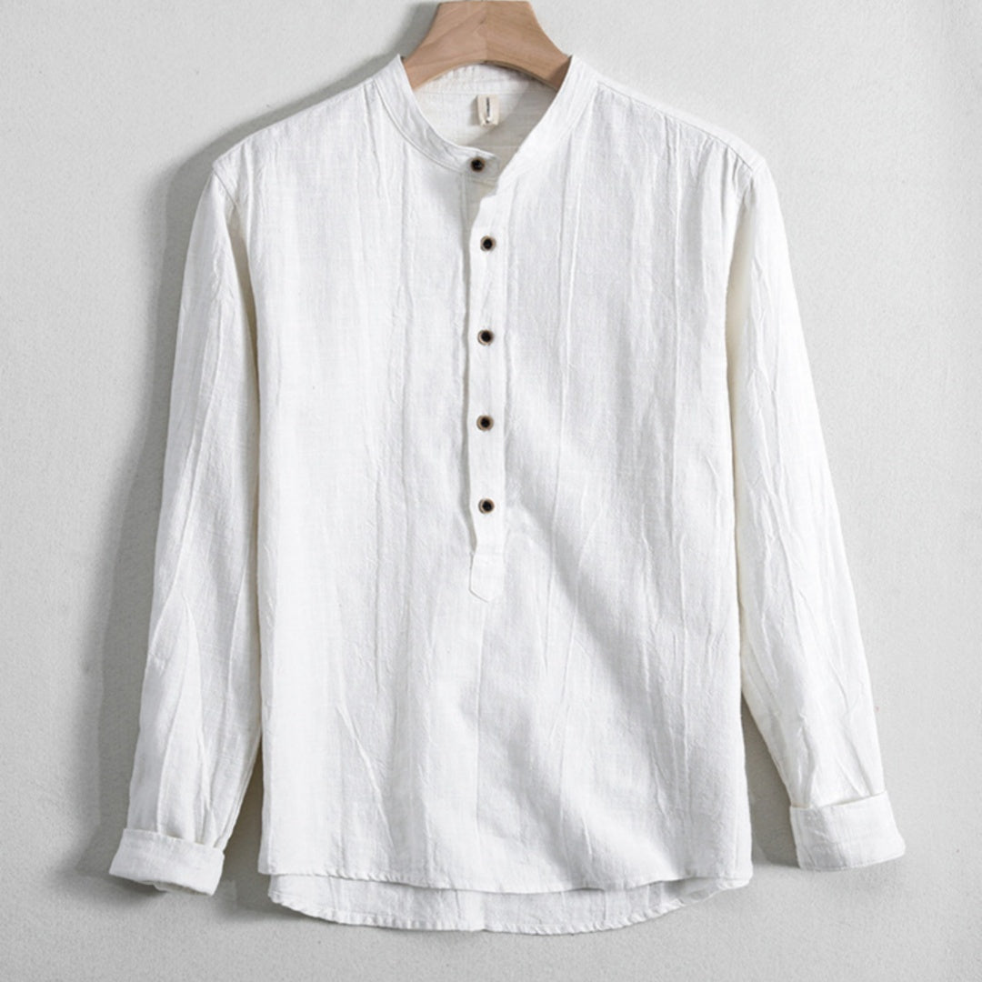 Men's Cotton And Linen Loose And Simple Japanese Style Shirt