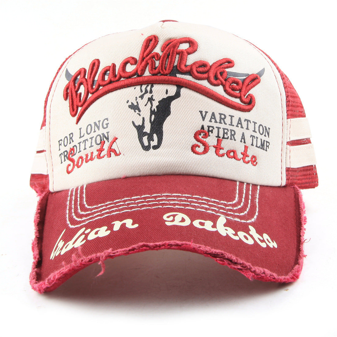 Women's Summer Washed Bull Head Embroidered Baseball Cap