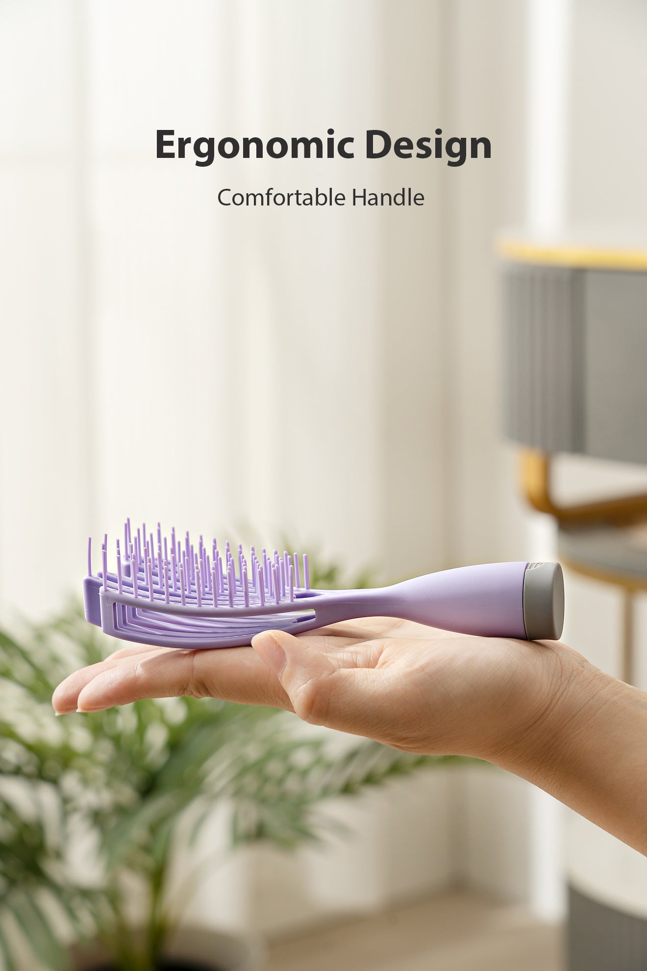 1pc Massage Hair Comb - Elastic Scalp Massage Comb, Wet Dry Dual Purpose Comb, Hollow Out Hair Brush - Haircare Heatless Tool For Women And Men